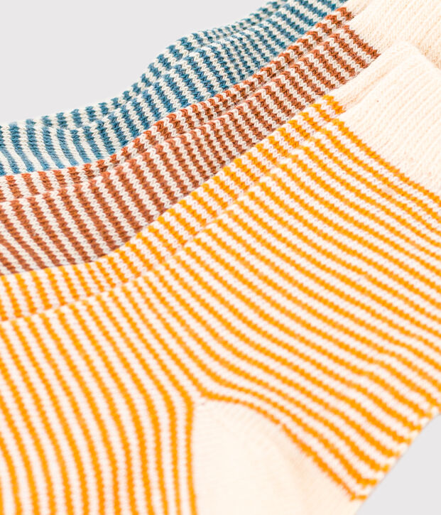 Confezione da 3 paia di calzini beb&egrave; millerighe multicolore