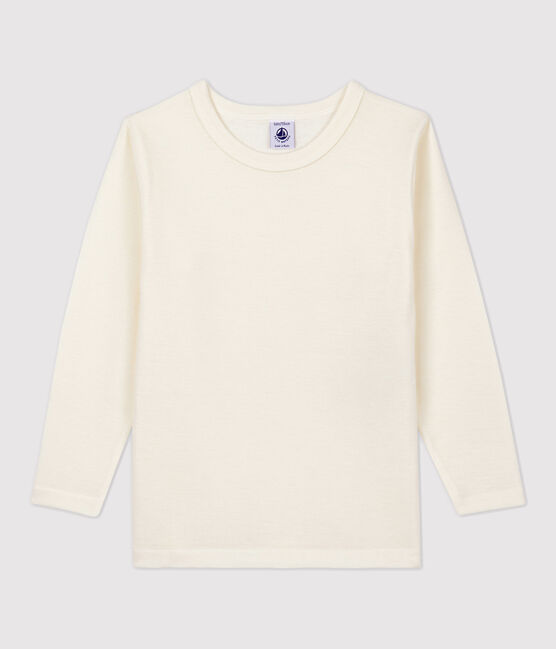 T-shirt a maniche lunghe in lana e cotone da bambino grigio ECRU