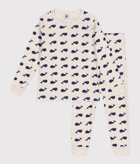 Pigiama in cotone con fantasia di balene bambino beige MONTELIMAR/blu MEDIEVAL