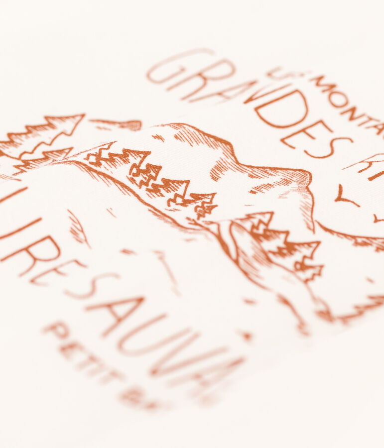 T-shirt maniche lunghe bambino stampata bianco