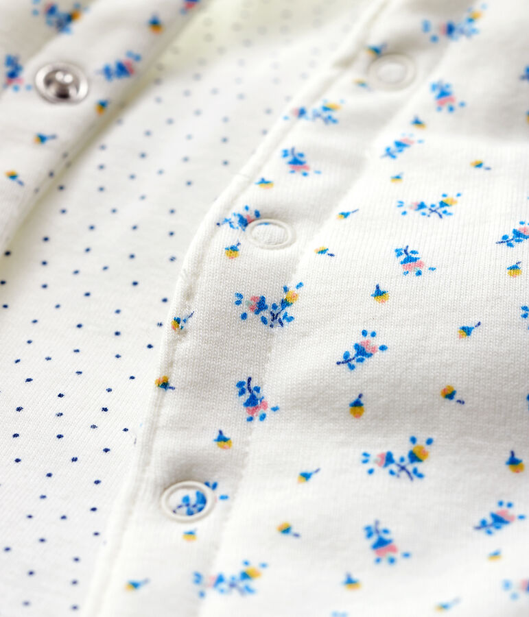 Gil&egrave; smanicato beb&egrave; in cotone biologico imbottito bianco/blu