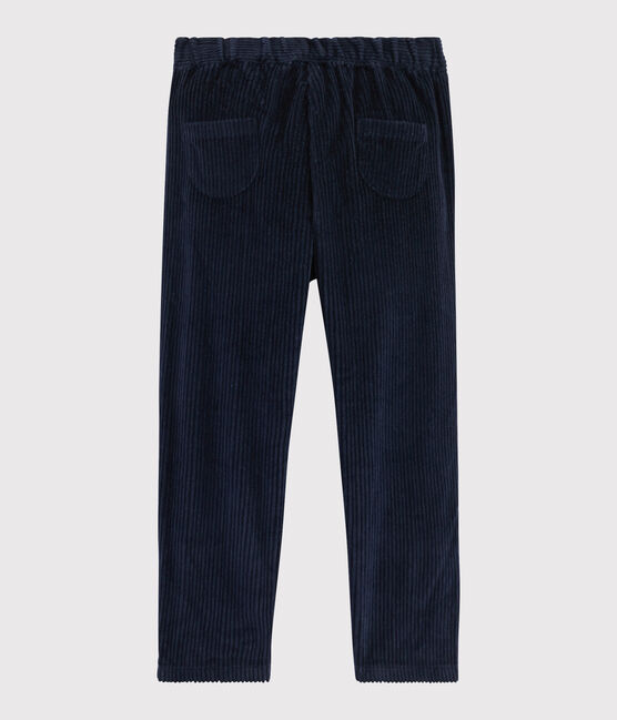 Pantaloni in velluto bambina blu SMOKING