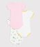 Lot de 3 bodies manches courtes en coton multicolore