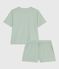 Pigiama corto donna in cotone a righe SAULE/ MARSHMALLOW