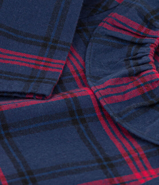 Blusa a manica lunga di flanella per bebè blu SMOKING/bianco MULTICO