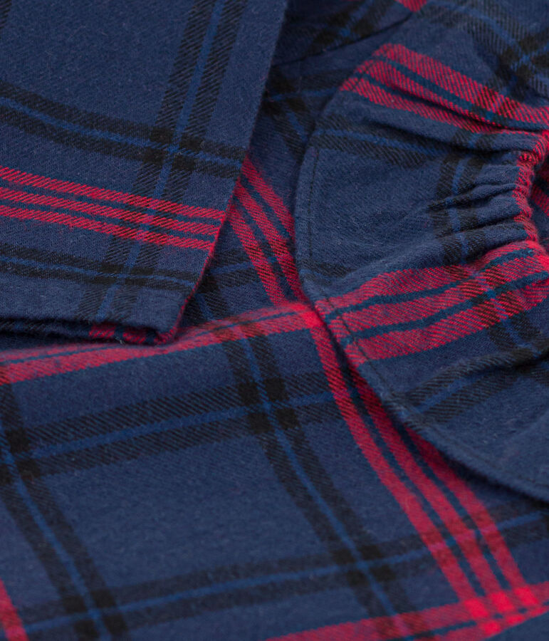 Blusa a manica lunga di flanella per beb&egrave; blu SMOKING/bianco MULTICO