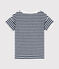 T-shirt bambino in spugna bouclette a righe blu MEDIEVAL/bianco MARSHMALLOW