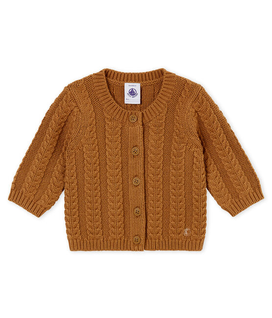Cardigan in tricot lana e cotone per bebé unisex marrone BRINDILLE