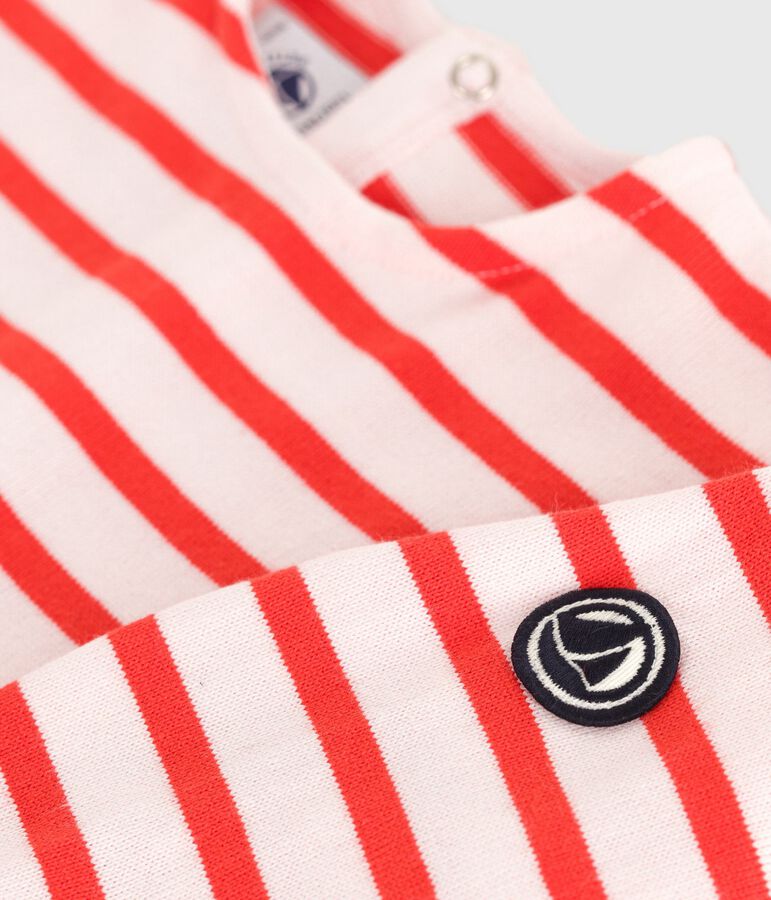 Top da marinaio per neonati in cotone spesso rosa/rosso