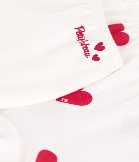 Set da 2 shorty in cotone con stampa a cuori bambino variante 1