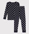 Pigiama bambino unisex in cotone a stelle  blu SMOKING/bianco MARSHMALLOW