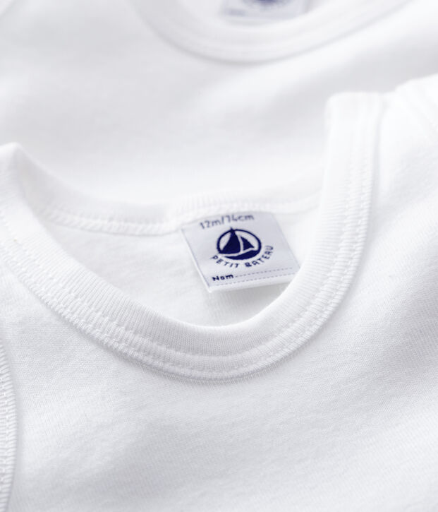 Confezione da 2 body bianchi senza maniche beb&egrave; multicolore