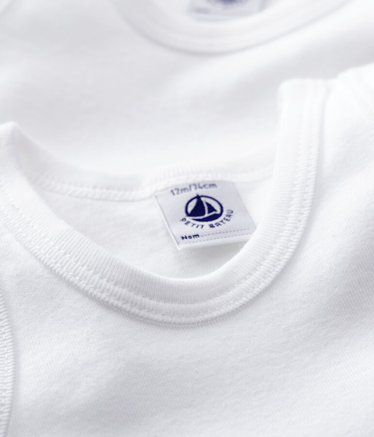 Confezione da 2 body bianchi senza maniche beb&egrave; variante 1