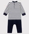 Tutina lunga da neonato, finto due pezzi bianco MARSHMALLOW/blu SMOKING