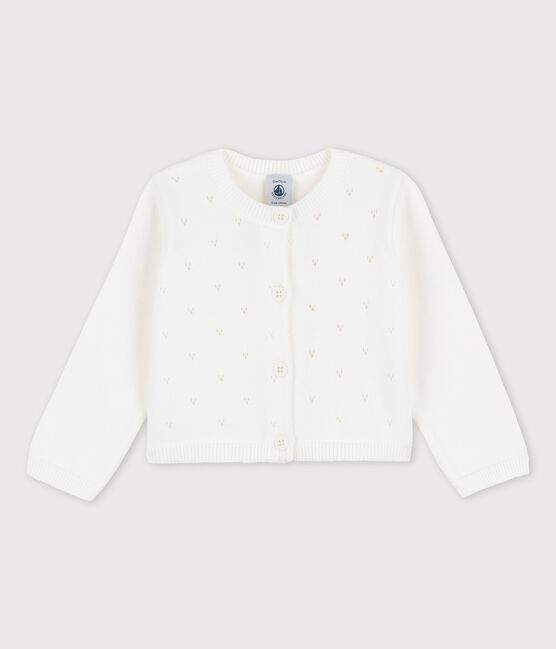 Cardigan bebè in raffinato tricot bianco MARSHMALLOW