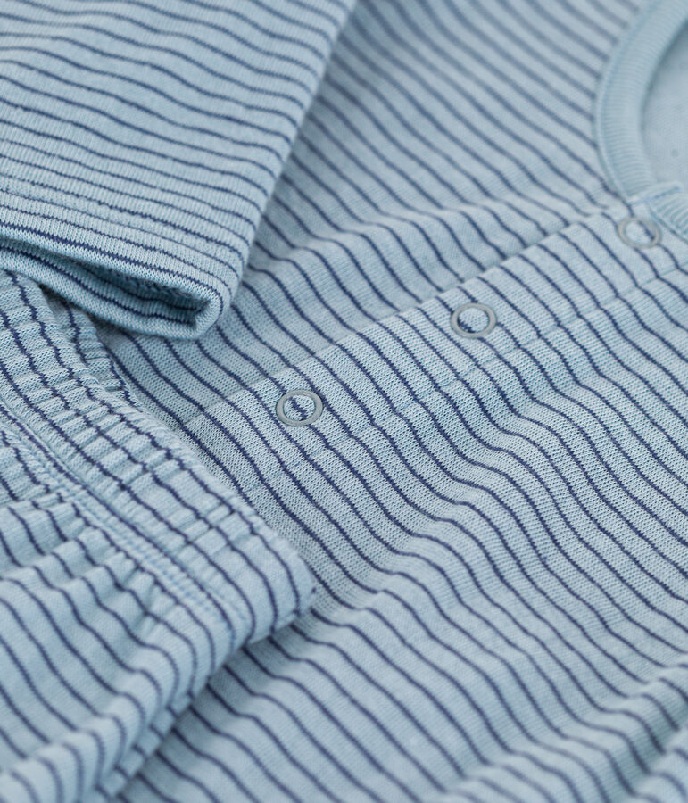 Completo beb&egrave; in tubique a righe blu/blu/blu