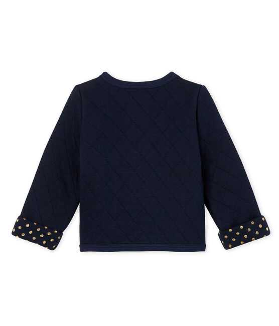 Cardigan bebè femmina in tubique trapuntato blu SMOKING CN