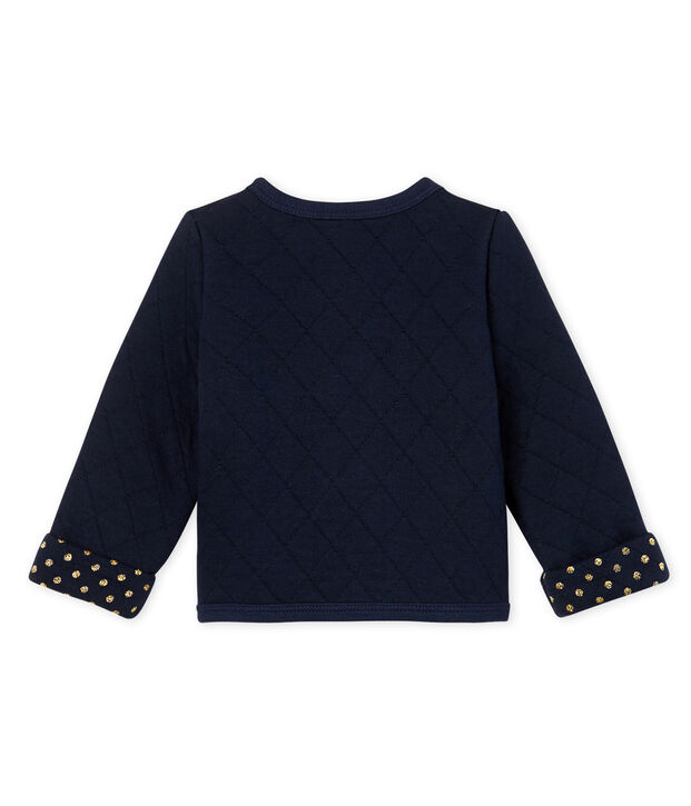 Cardigan beb&egrave; femmina in tubique trapuntato blu