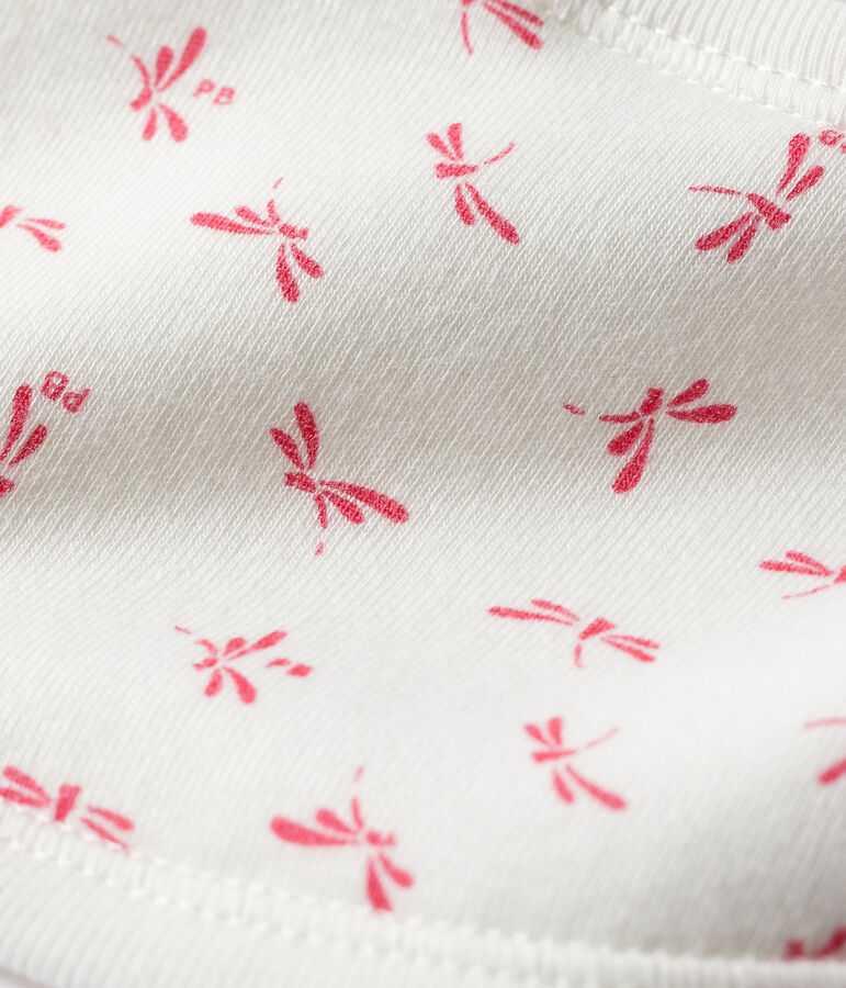 Bavaglino beb&egrave; a costine bianco/rosa