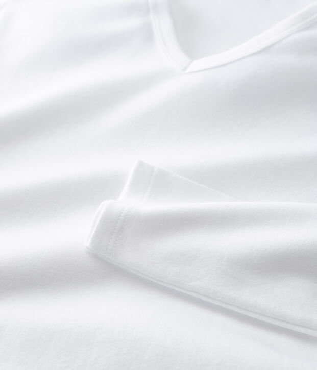 T-shirt scollo a V iconica Donna bianco