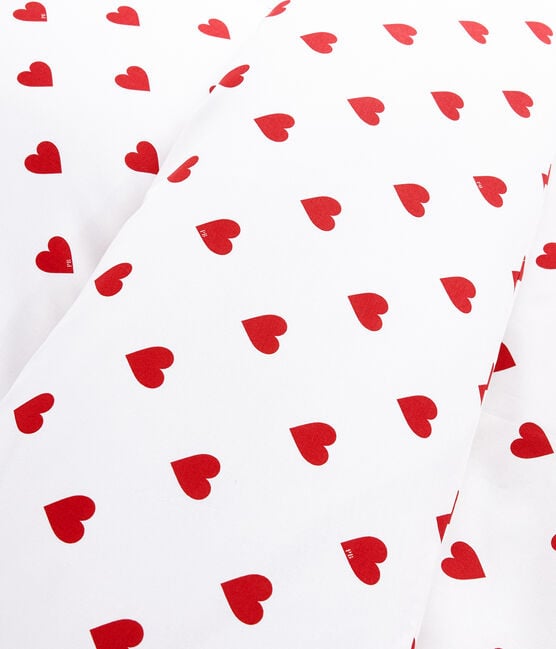 Completo biancheria da letto cuore rosso in popeline bianco MARSHMALLOW/rosso TERKUIT