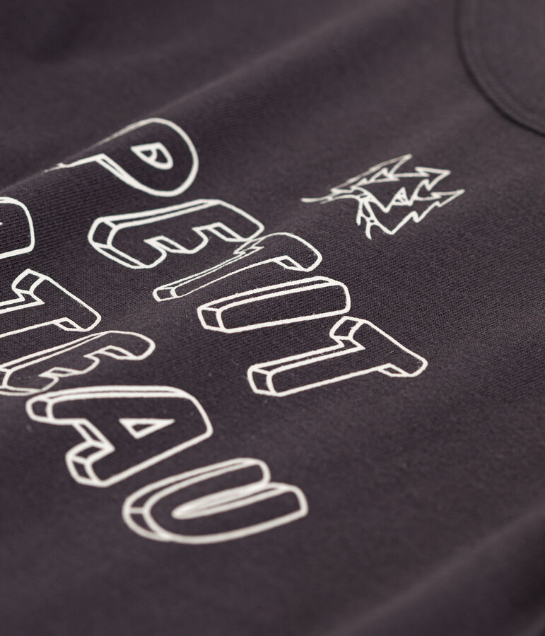 T-shirt bambino a maniche lunghe in cotone grigio