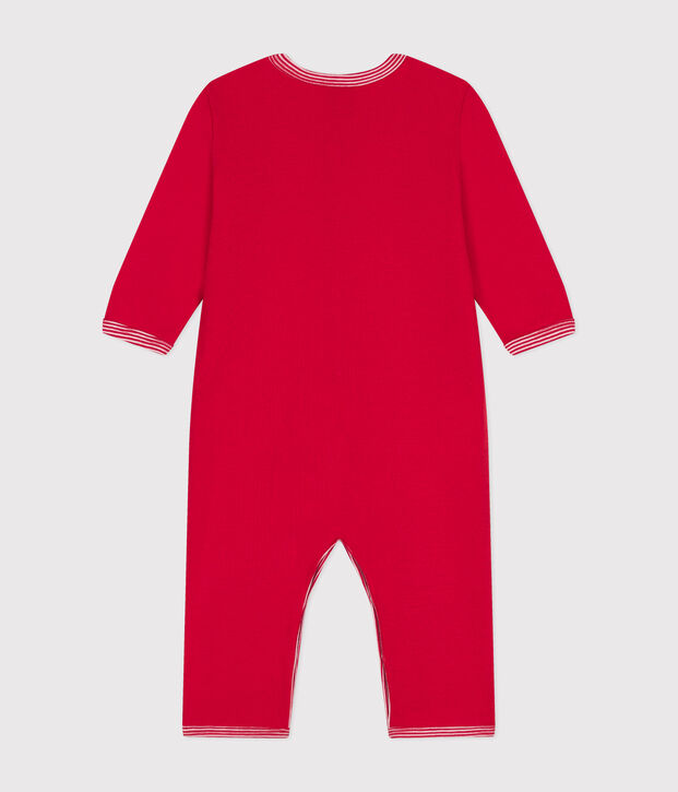 Pigiama senza piedini in cotone neonato rosso