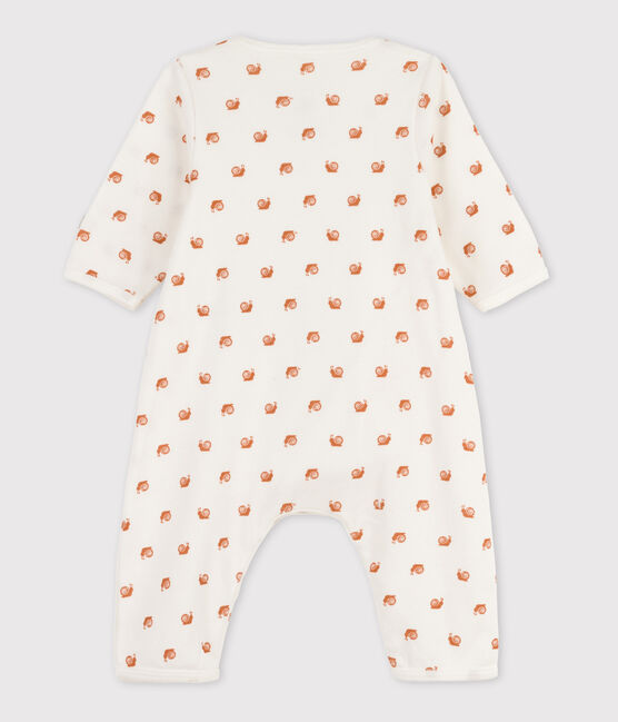 Bodyjama stampato, senza piedi, in cotone, per neonati bianco MARSHMALLOW/ ECUREUIL