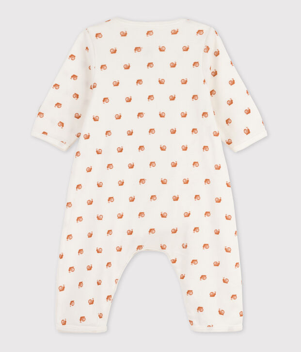 Bodyjama stampato, senza piedi, in cotone, per neonati bianco/marrone