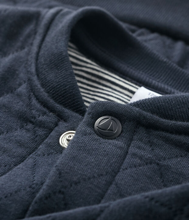 Cardigan in tubique beb&egrave;. blu