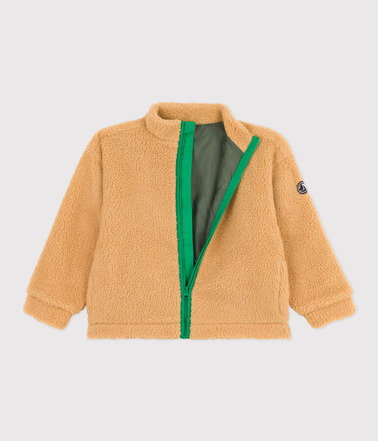 Giacca in sherpa bambino beige