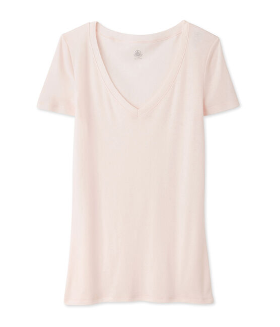 T-shirt maniche corte donna in cotone leggero rosa FLEUR