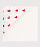 Asciugamano quadrato da bagno con cuori in cotone bianco MARSHMALLOW/rosso TERKUIT