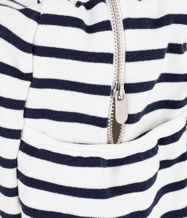 Borsa maternit&agrave; in cotone a righe neonato bianco/blu