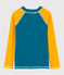 T-shirt anti-uv riciclata bambino blu MYKONOS/giallo TEHONI