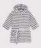 Accappatoio bambino in spugna a righe bianco LAIT/blu MEDIEVAL