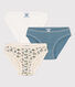 Confezione da 3 slip a fiori in cotone bambina