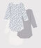 Set di 3 body a maniche lunghe in cotone neonato variante 1