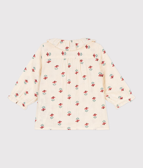 Blusa bebè in garza di cotone con stampa bianco AVALANCHE/ MULTICO