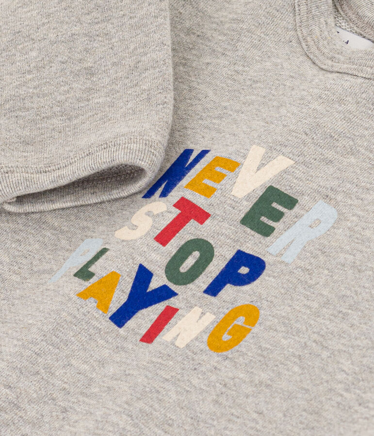 Felpa in pile beb&egrave; grigio CHATON CHINE