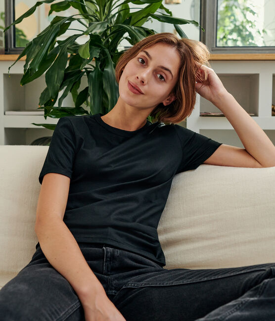 T-shirt in cotone Sea Island Donna nero NOIR