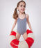 Costume da bagno intero a righe bambina blu MEDIEVAL/bianco MARSHMALLOW