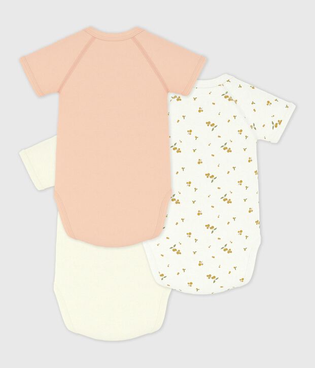 Set di body incrociati a maniche corte in cotone fantasia neonato multicolore