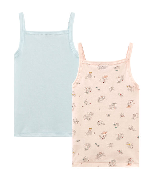 Duo canottiere con spalline bambina multicolore