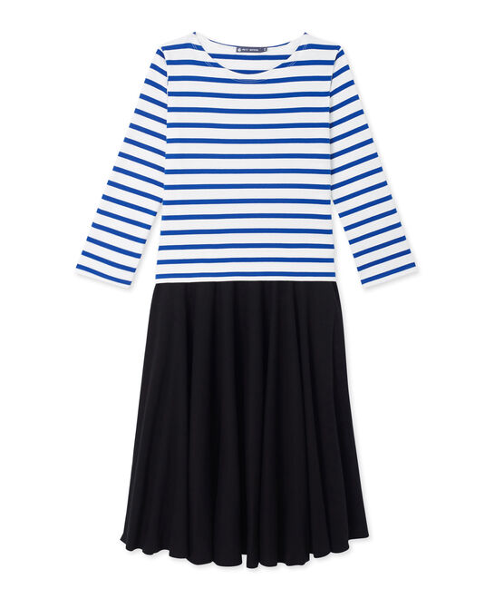 Robe femme trompe l'œil bianco LAIT/blu SURF