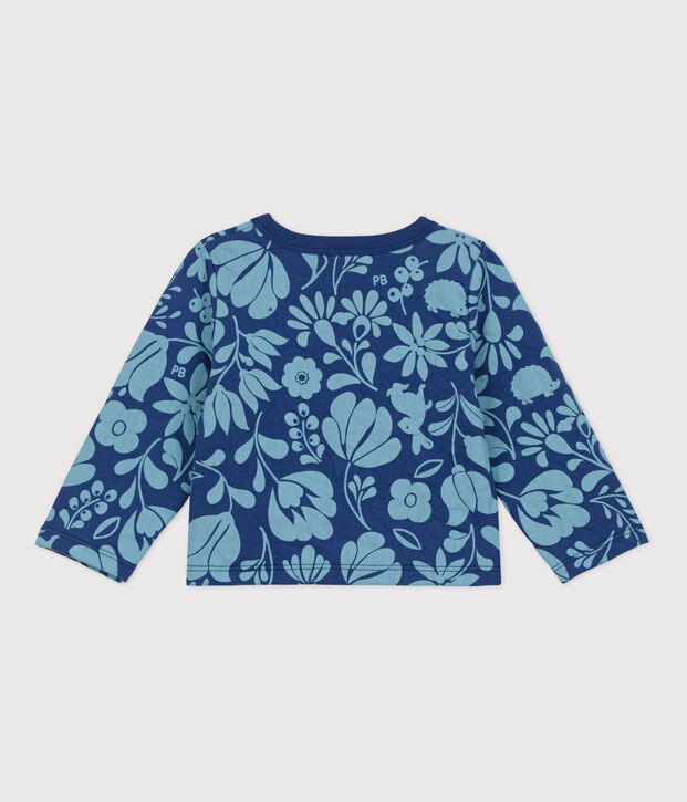 Cardigan beb&egrave; con stampa in tubique trapuntato blu/blu