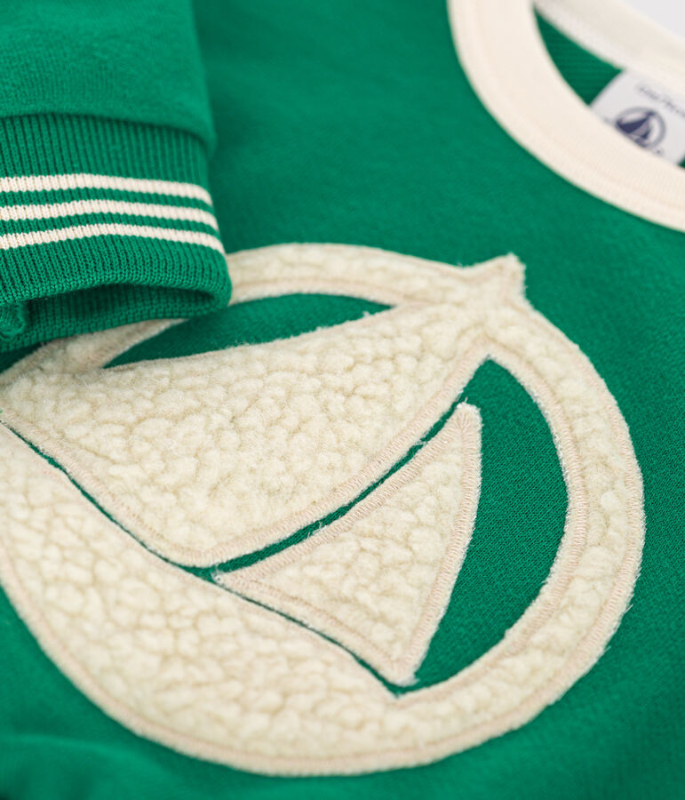 Maglia in tessuto felpato neonato verde JARDIN