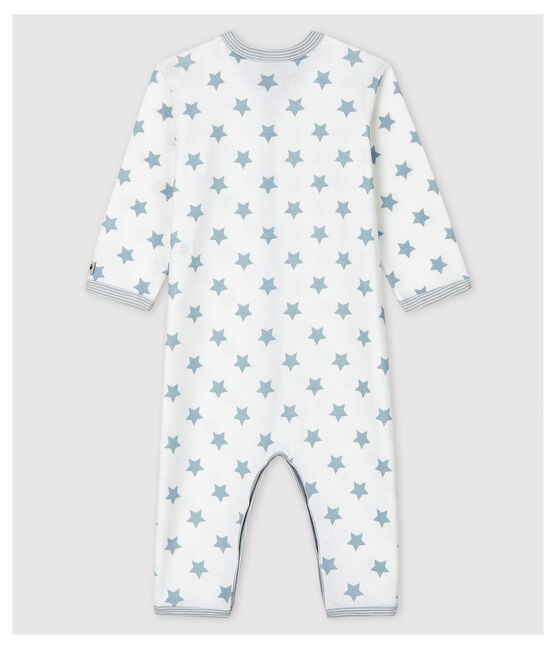 Tutina pigiama senza piedi a stelle grigie bebè in cotone bianco ECUME/grigio MISTIGRI