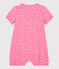 Tutina corta a pois bebè in cotone rosa PETAL/bianco ECUME