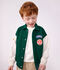Giacca stile teddy in cotone color block bambino verde/beige